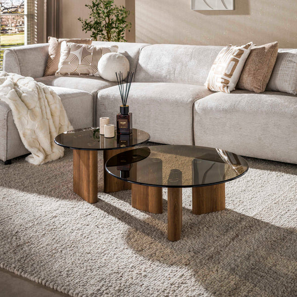 Salontafelset Tinto | Set van 2 | Brons Glas