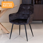 Eetkamerstoel Lynn | Velvet Antraciet