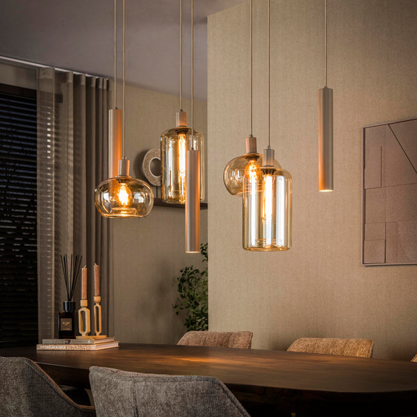 Hanglamp Serene | 4 Lichtbollen + 3 Kegels | Beige