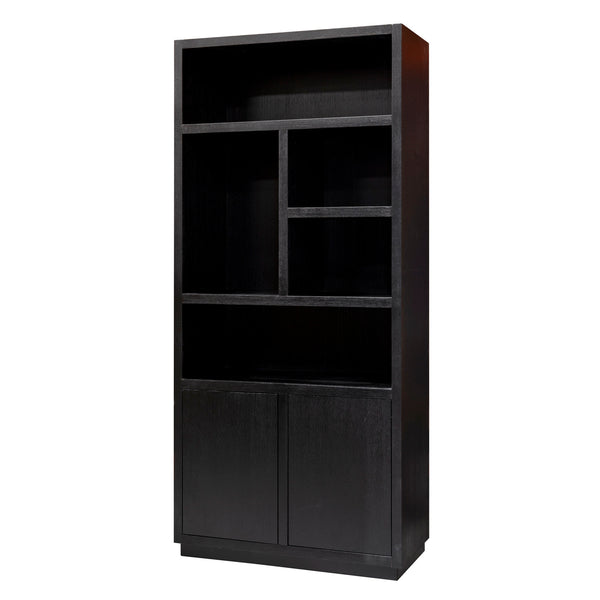 Boekenkast Oakura | Zwart Eikenhout