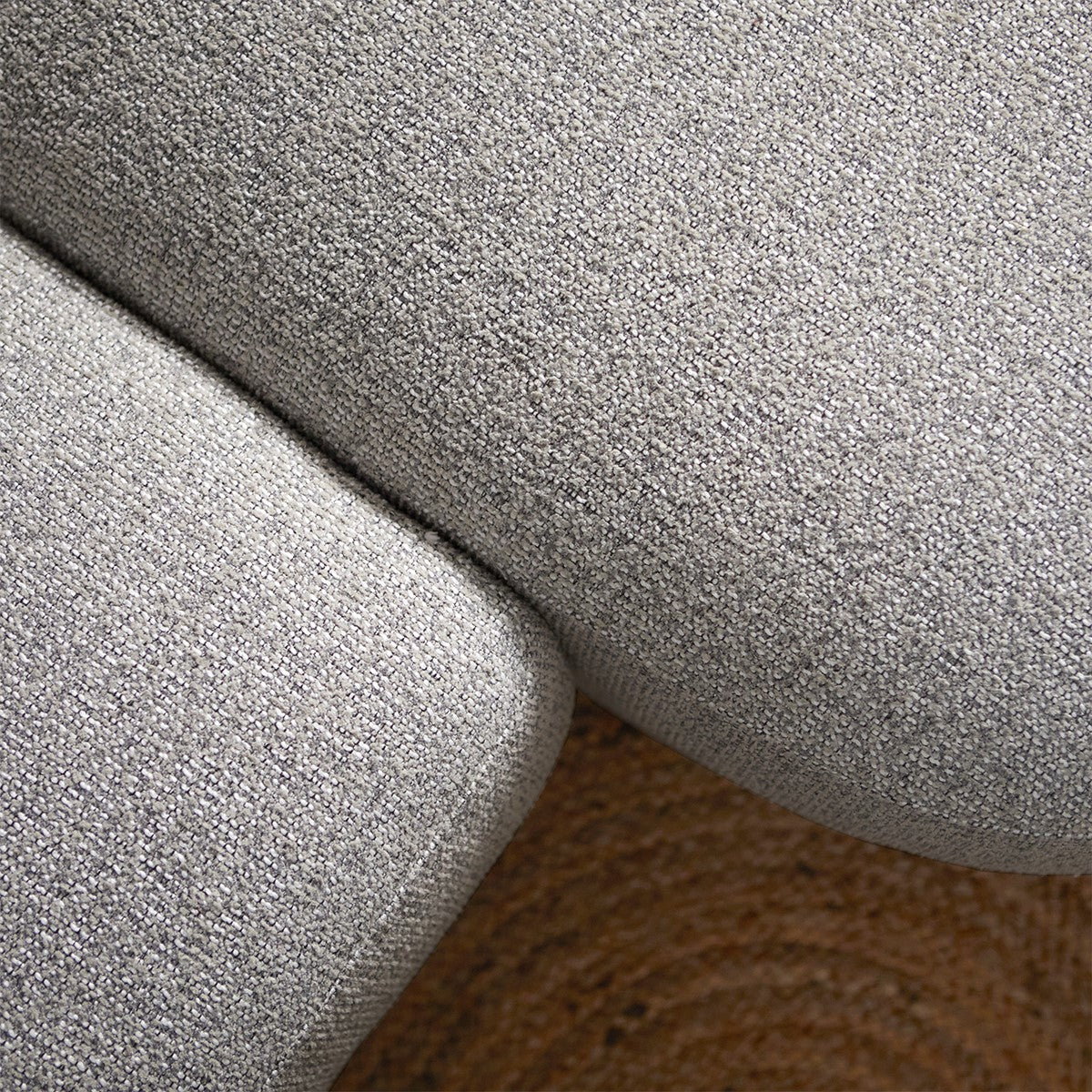 Hoekbank Como wit puente chaise lounge rond, detail van het materiaal