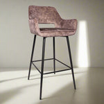 Barkruk Fallon | Horecahoogte | Grijs Velvet