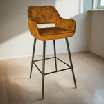 Barkruk Fallon | Horecahoogte | Bruin Velvet