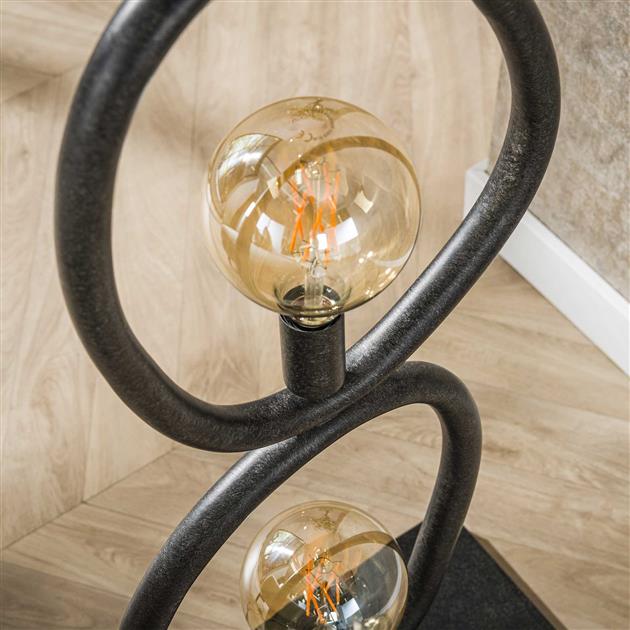 Vloerlamp Pebble metaal zwart, detail van het materiaal