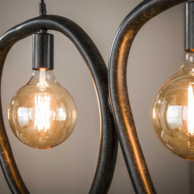 Hanglamp Pebble metaal zwart, detail van het materiaal