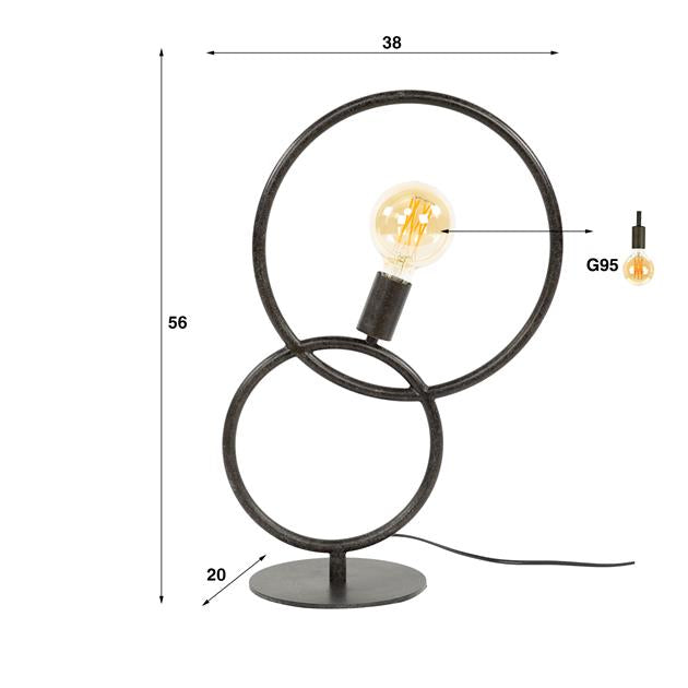 Tafellamp Loop | Metaal Zwart