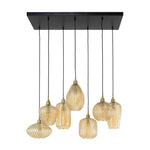 Hanglamp Creek amberkleurig glas, vooraanzicht op witte achtergrond