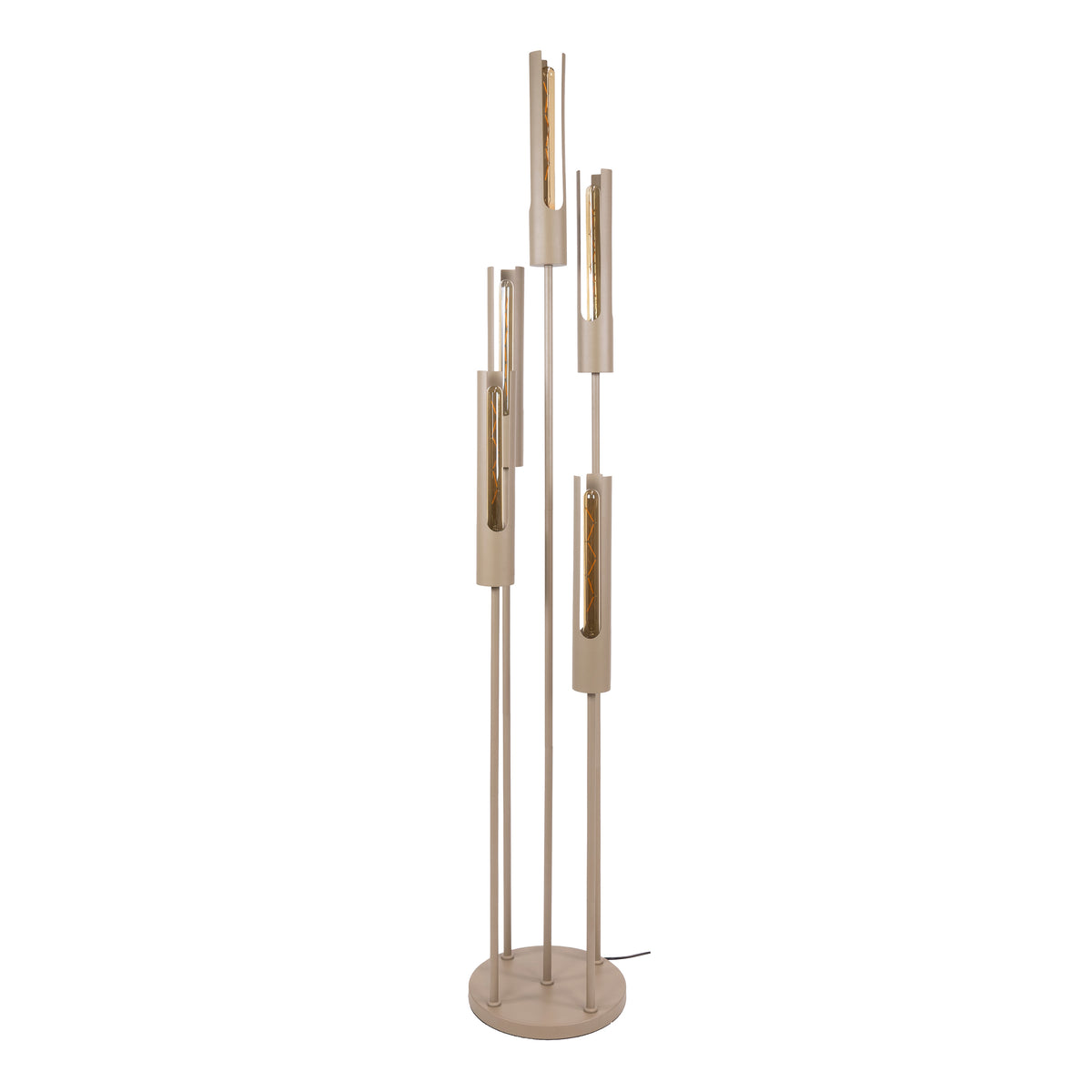 Vloerlamp Tube | 5 lichts | Beige