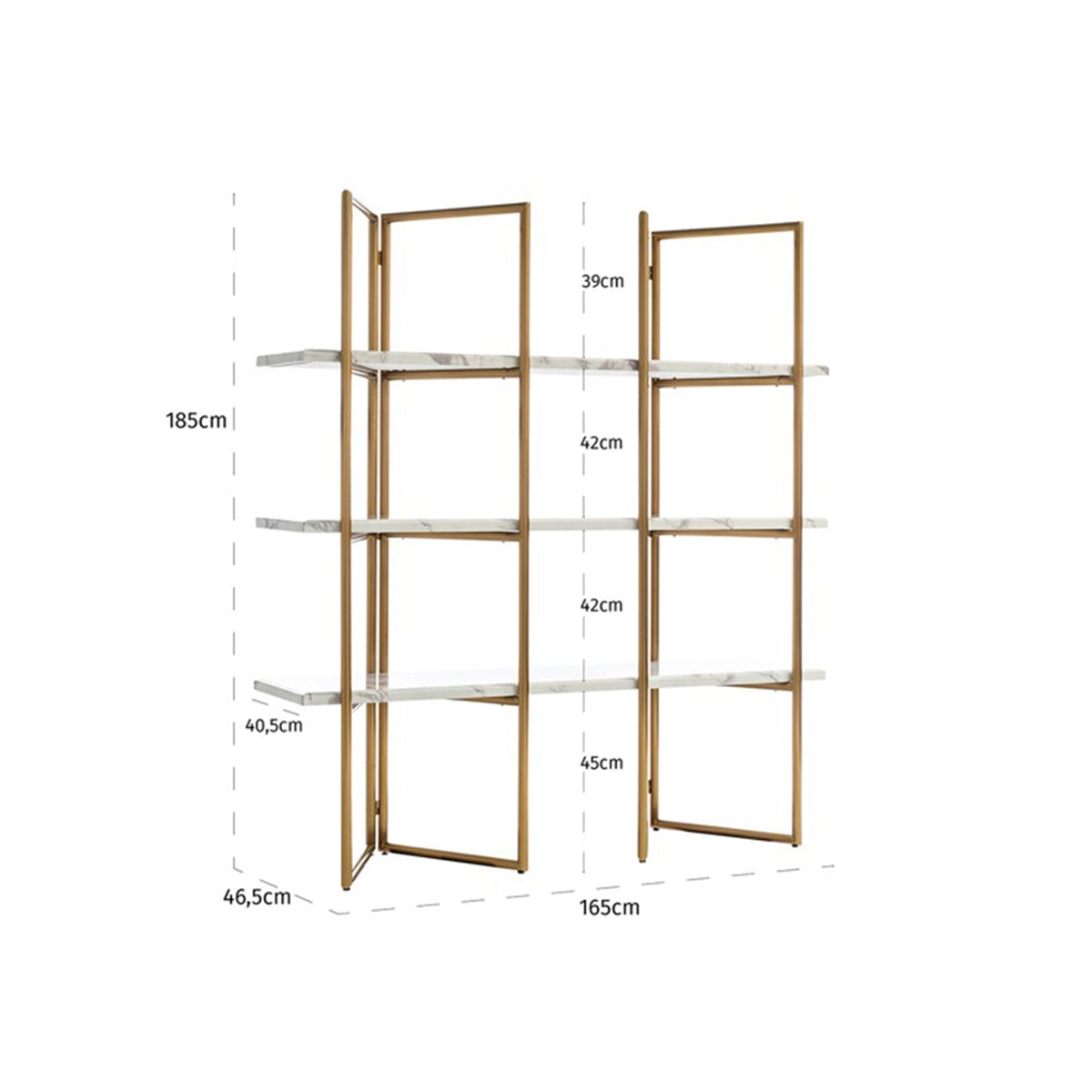 Wandkast Lagrande | Wit Marmer — Maatvoering