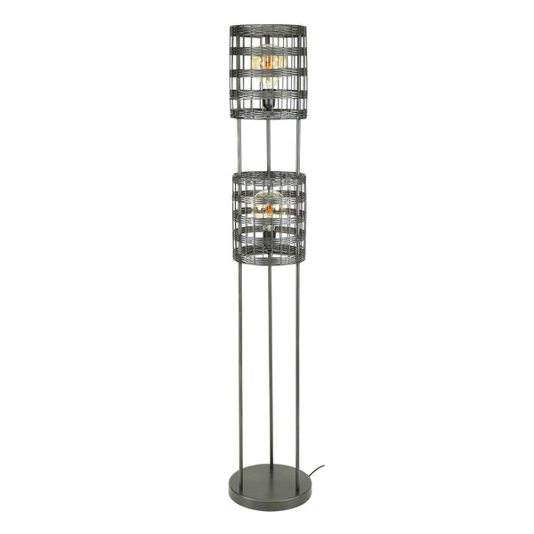 Vloerlamp Metal Blinds | Nikkel | Magazijn leegverkoop — Vooraanzicht - witfoto