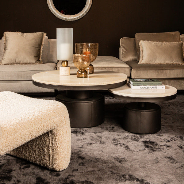 Salontafel Bregt | Hoog | Beige Marmer | Magazijn leegverkoop