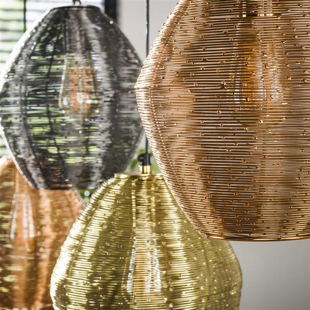 Hanglamp David 5-lichts, detail van het materiaal