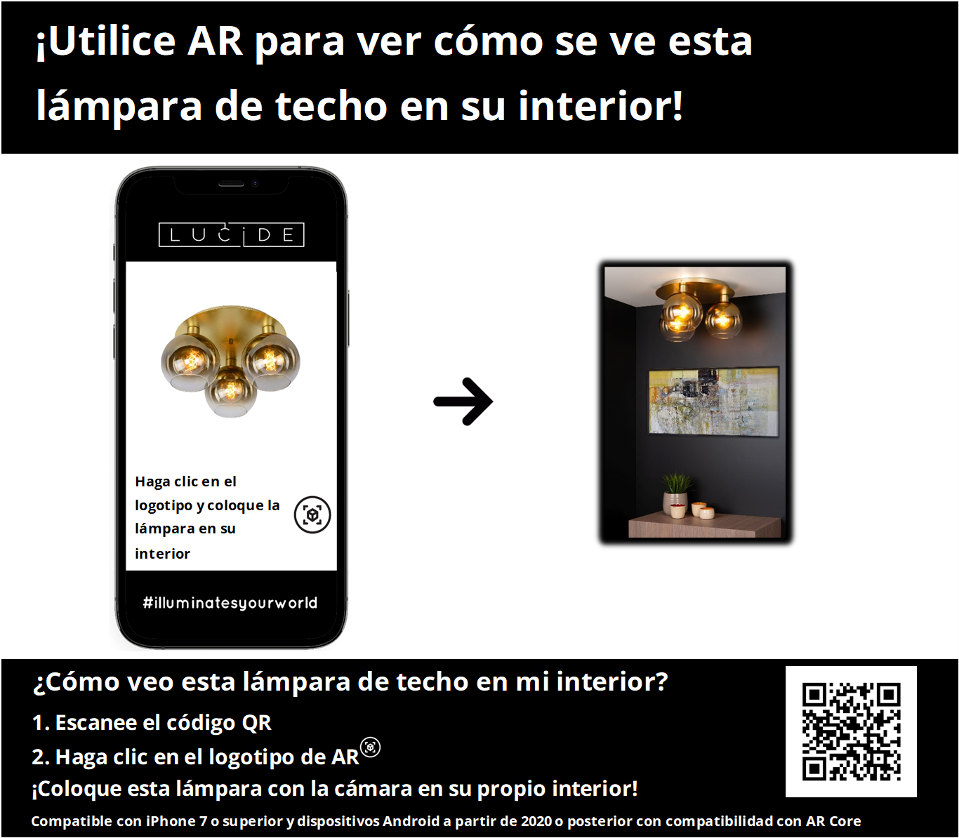 Plafonnière Marius | 3 Lampen | Goud