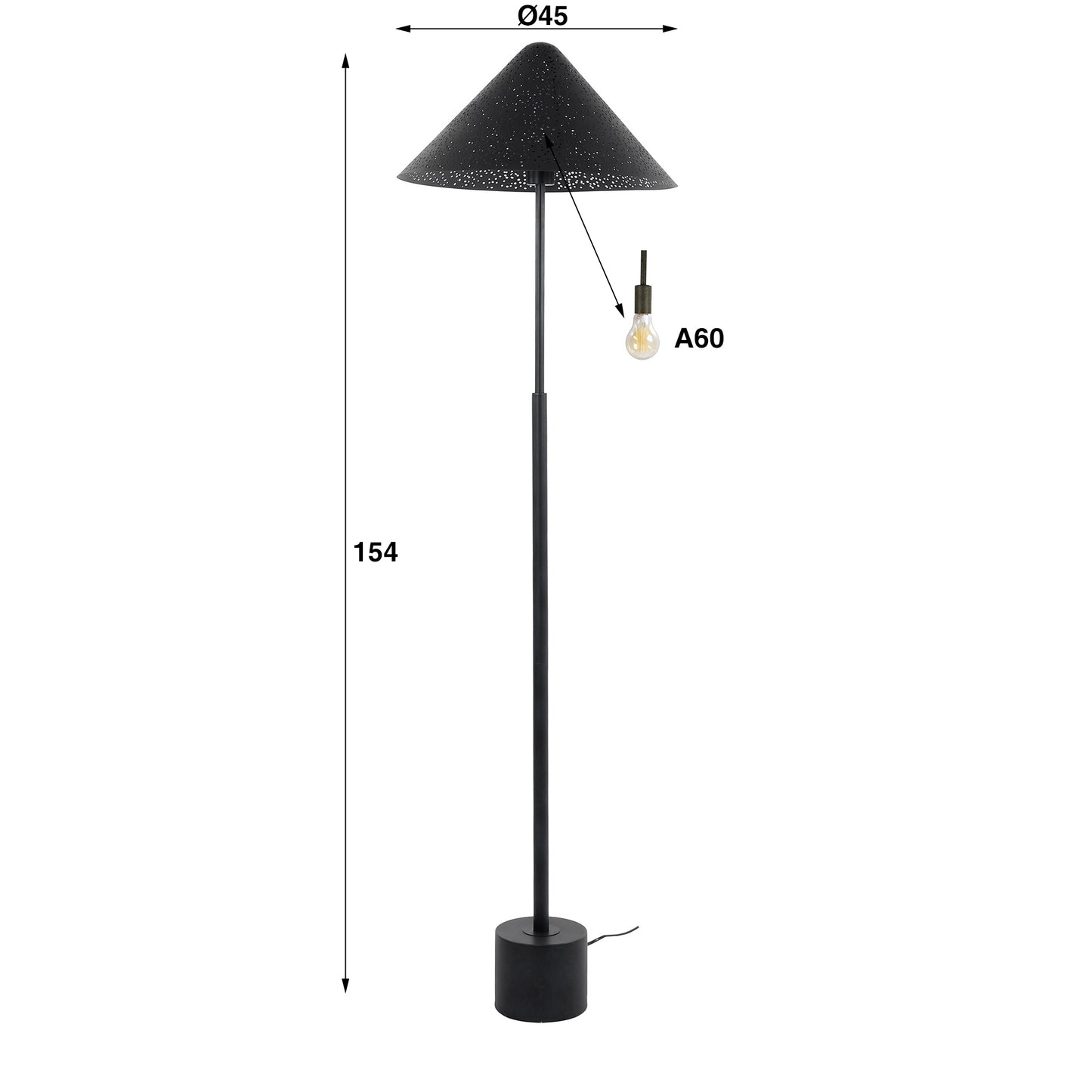 Vloerlamp Kosmos | Zwart Metaal