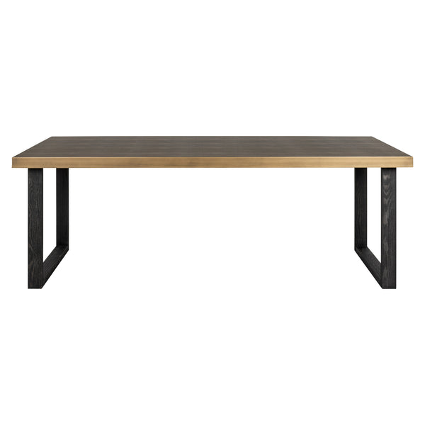 Eettafel Bloomville goud ijzer 200 cm, vooraanzicht op witte achtergrond