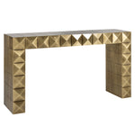 Wandtafel Collada brushed gold, schuin vooraanzicht op witte achtergrond