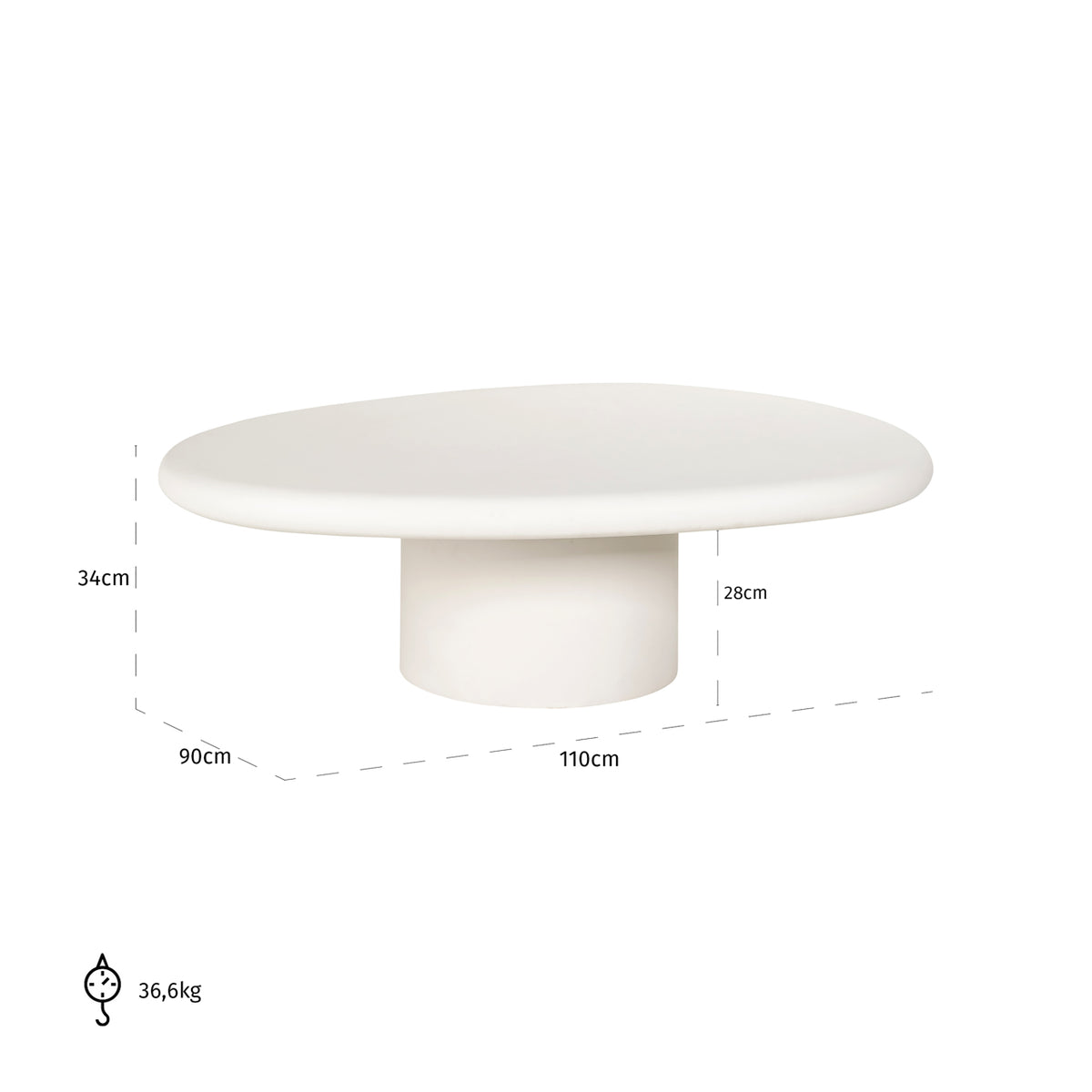 Salontafel Bloomstone wit mdf