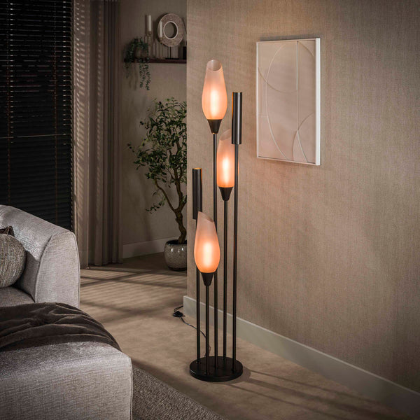 Vloerlamp Cocoon | 5-Lichts | Sienna Bruin-Frosted