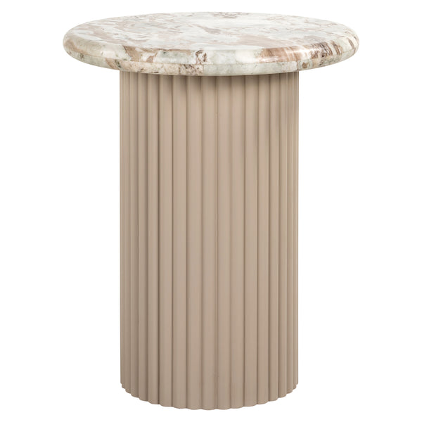 Bijzettafel Coronel beige mdf, vooraanzicht op witte achtergrond
