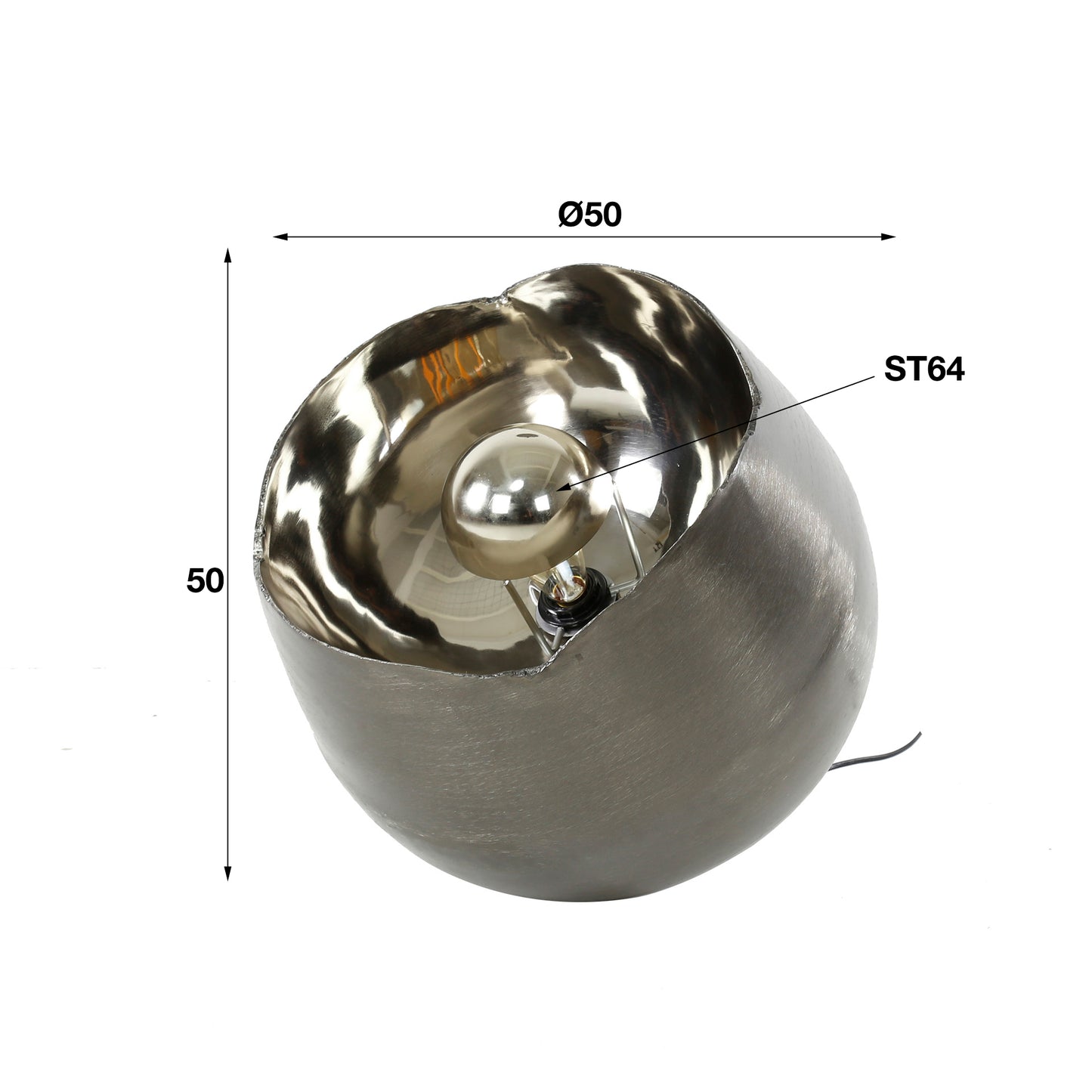 Tafellamp Mirror | Ø 50 | Zwart Metaal