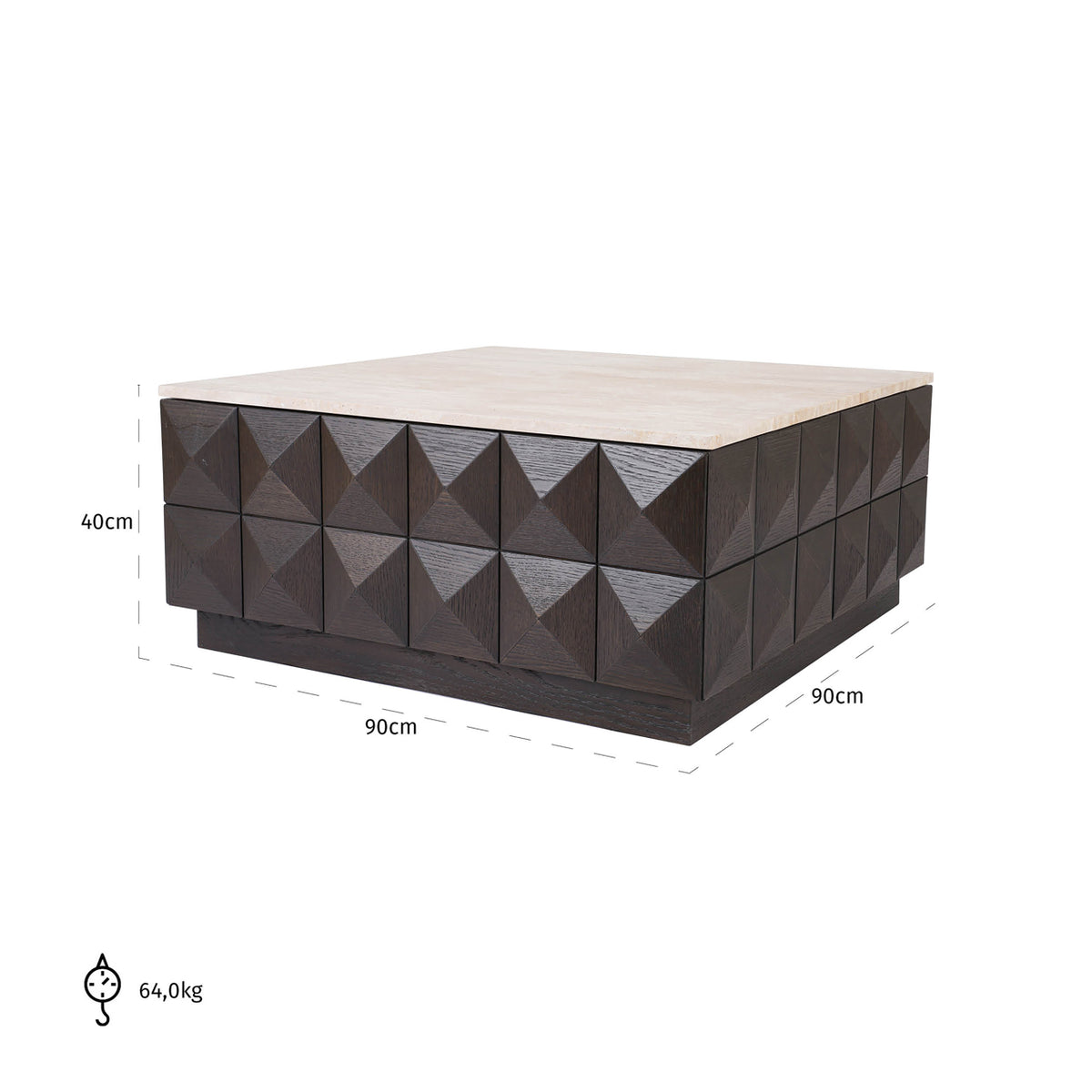 Salontafel Claremont bruin eikenhout