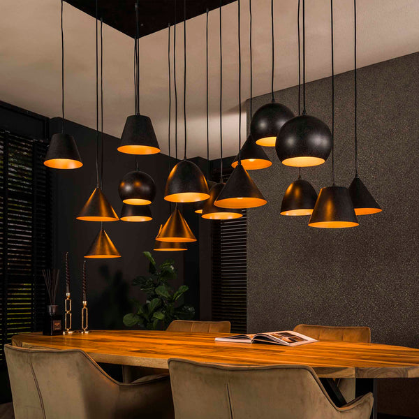 Hanglamp 18L Luna | Zwart Metaal