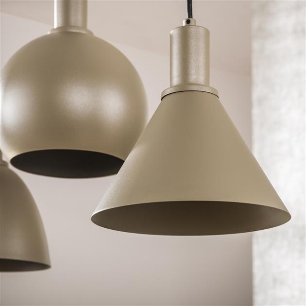 Hanglamp Elrox metaal beige, detail van het materiaal