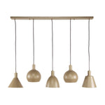 Hanglamp Elrox metaal beige, vooraanzicht op witte achtergrond
