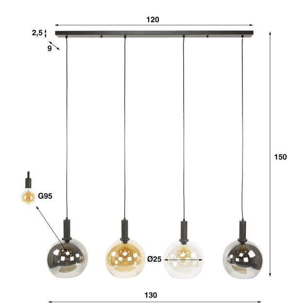 Hanglamp Aristo | Metaal Zwart