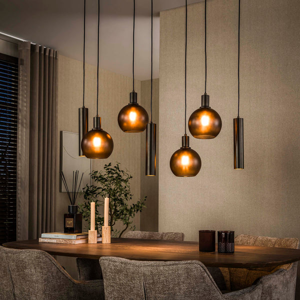 Hanglamp Sfera Tricolore | 7 lichts | Sienna Bruin Frosted