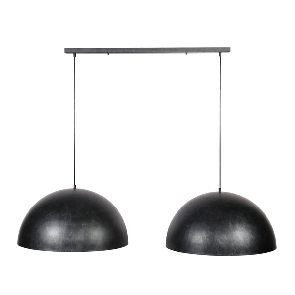 Hanglamp Twin Dome charcoal, vooraanzicht op witte achtergrond