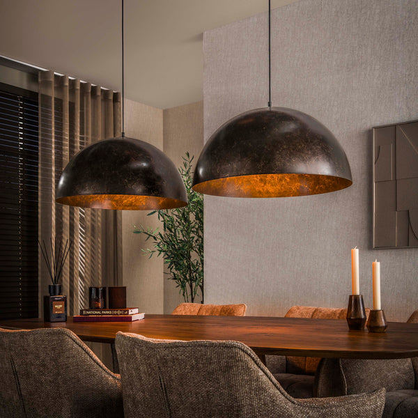Hanglamp Dome | 2 lichts | Ø60cm | Urban bruin