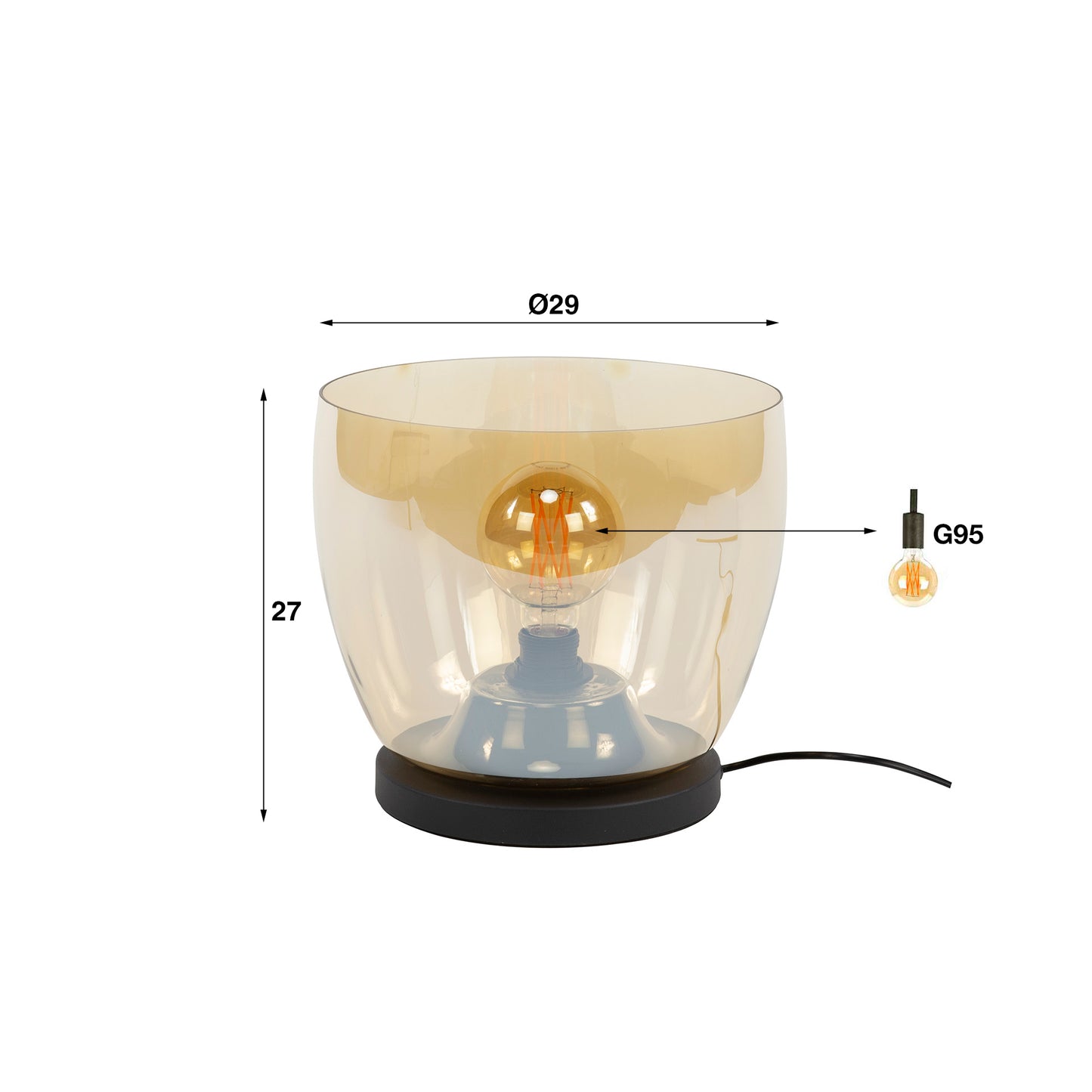 Vloerlamp Blair | Glas Oranje