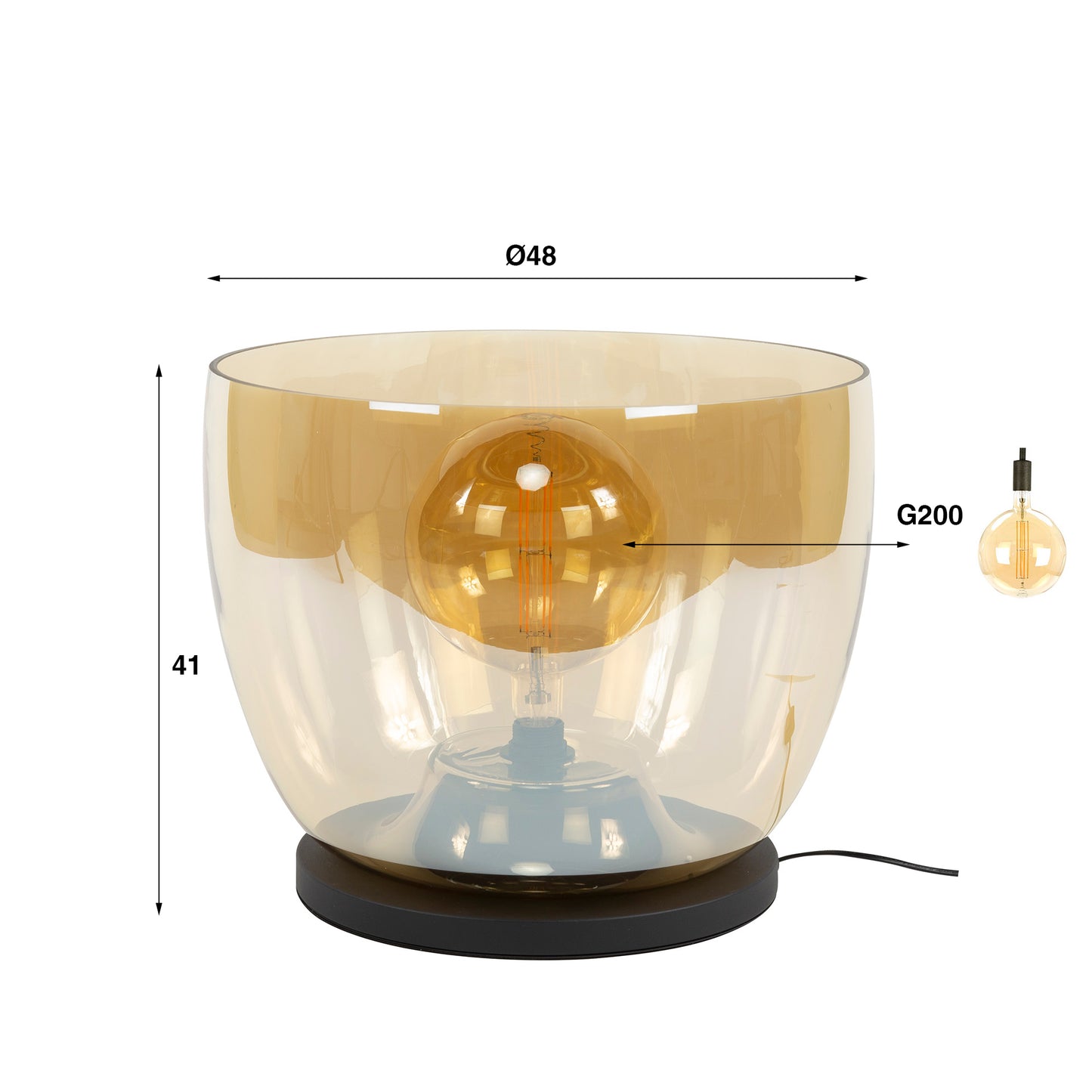 Vloerlamp Blair | Glas Oranje
