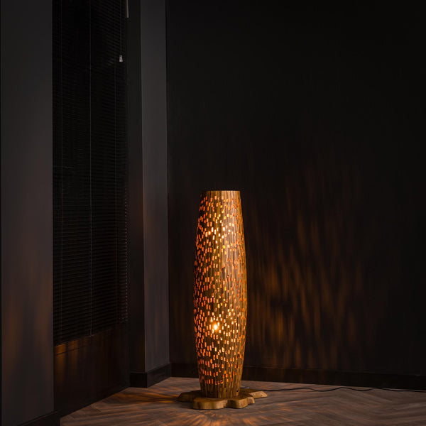 Vloerlamp Bars | S | Naturel Teakhout