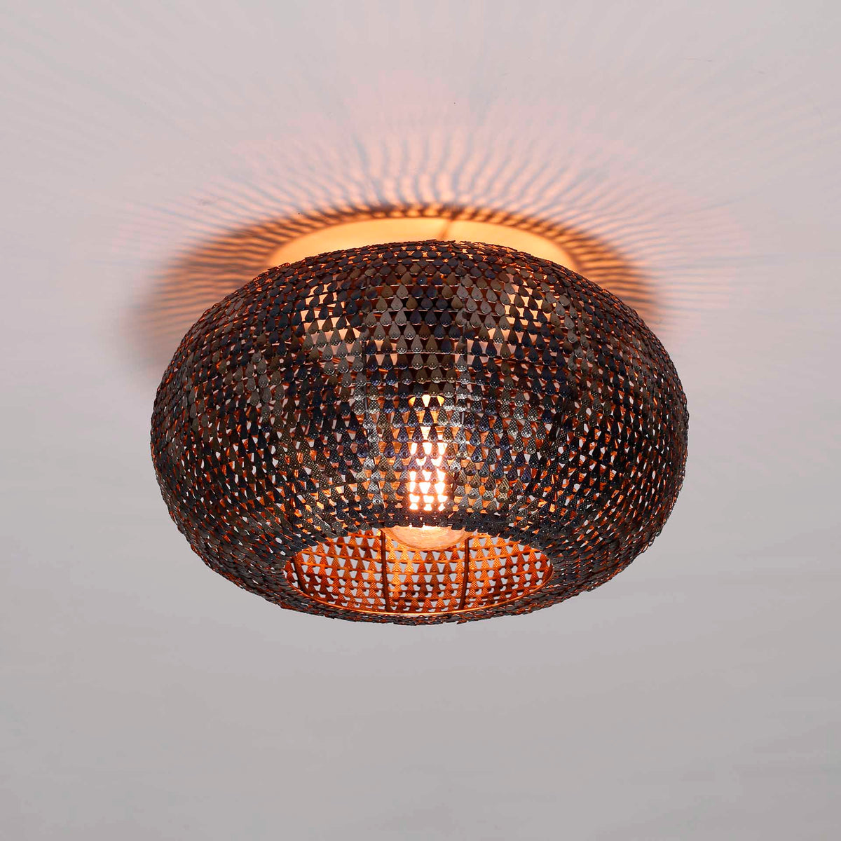 Plafondlamp Armor | Zwart Metaal