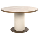 Eettafel Tivoli wit keramiek, vooraanzicht op witte achtergrond