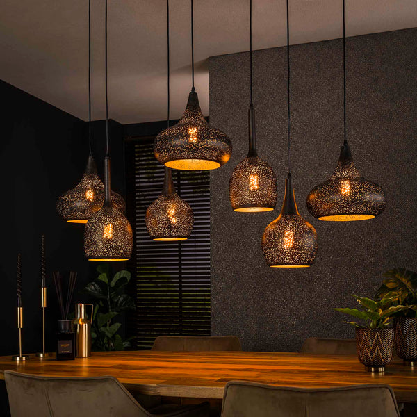 Hanglamp 7L Zip | Zwart Metaal
