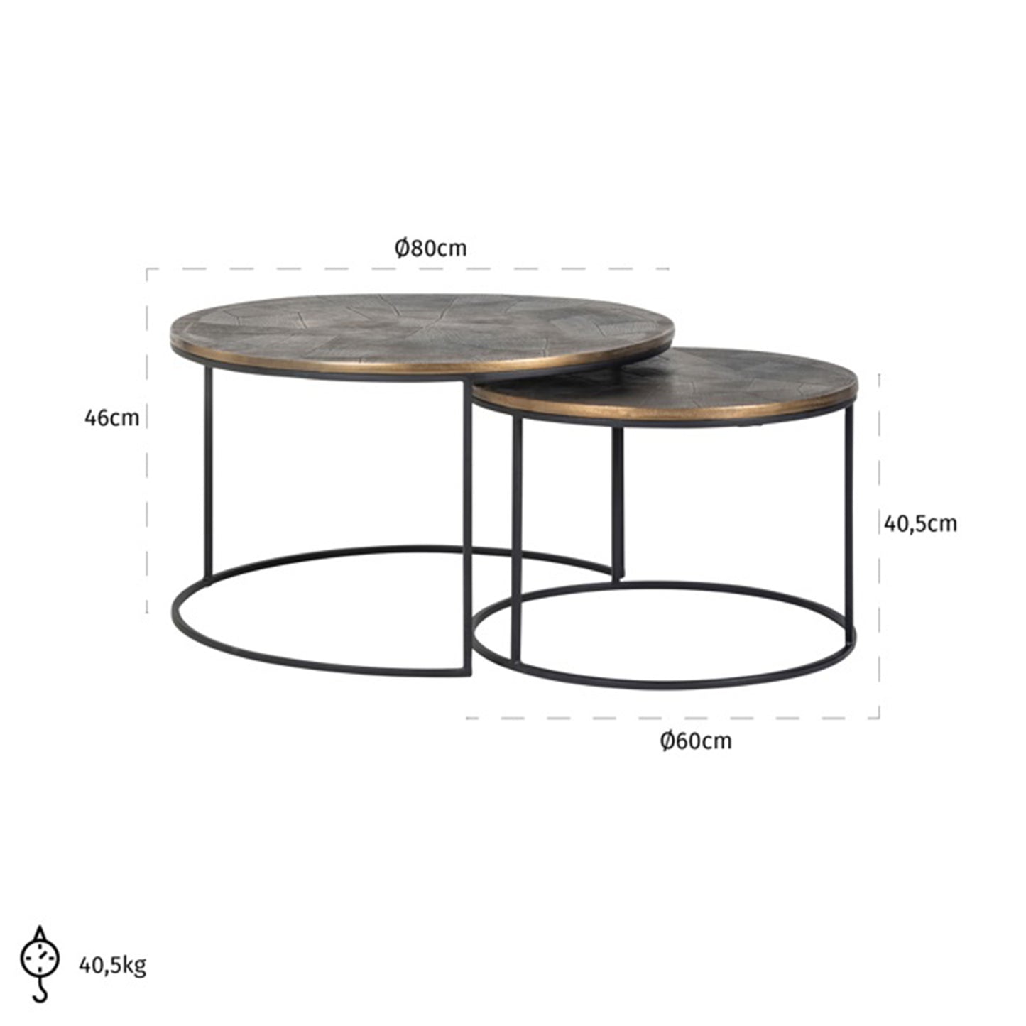 Salontafel Tulum Set | Bruin Aluminium