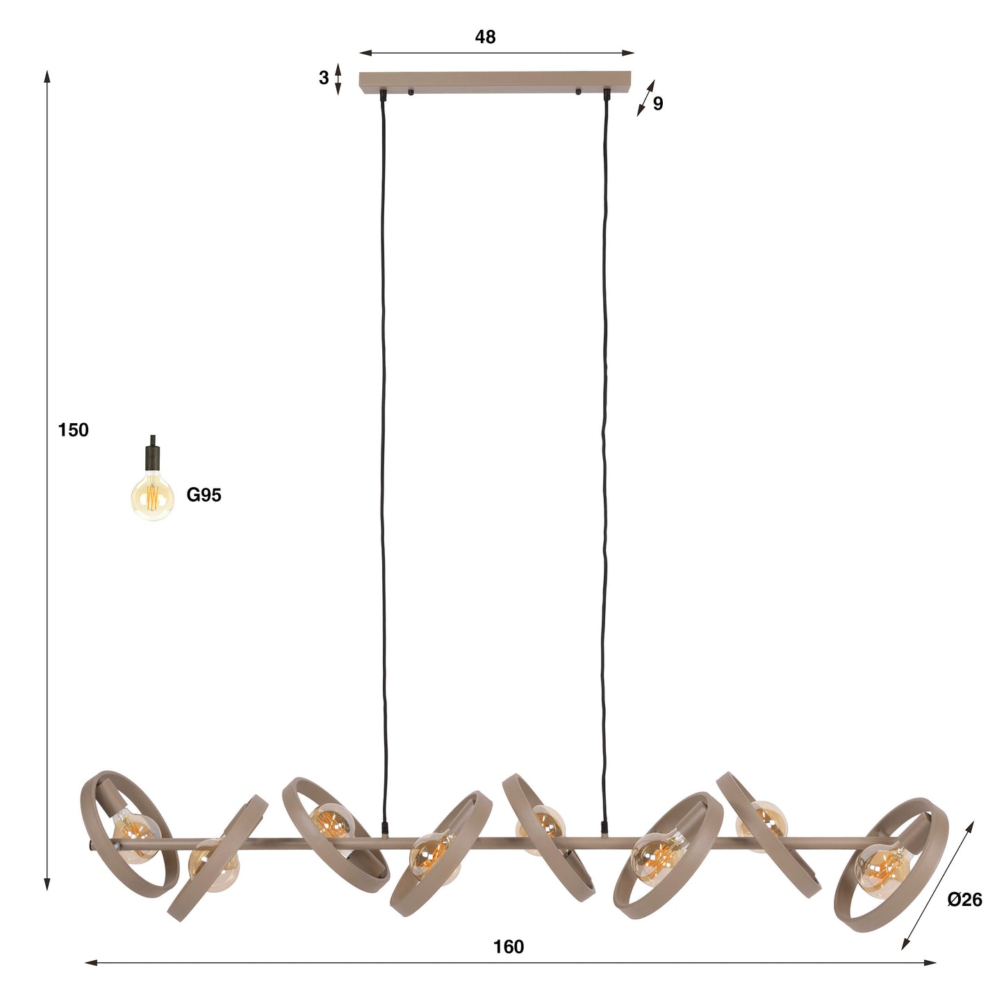 Hanglamp Hover | Beige