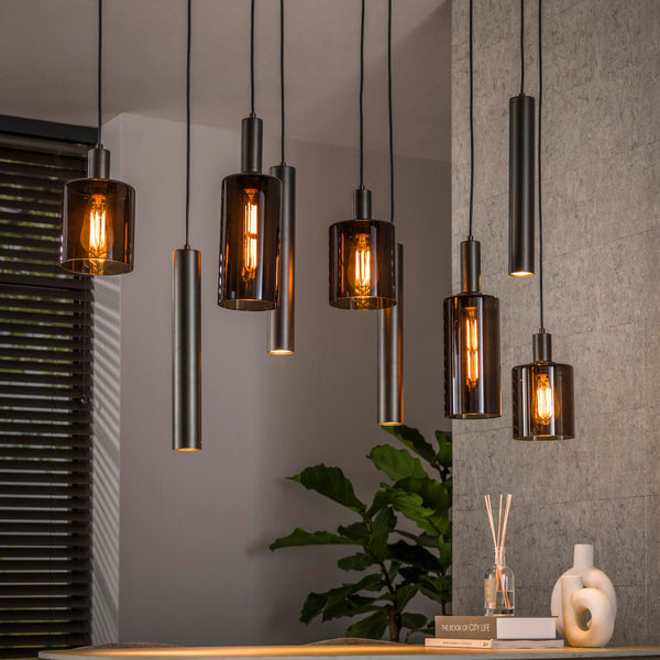 Hanglamp Sepiora | 5+4 Lichts | Glas Bruin
