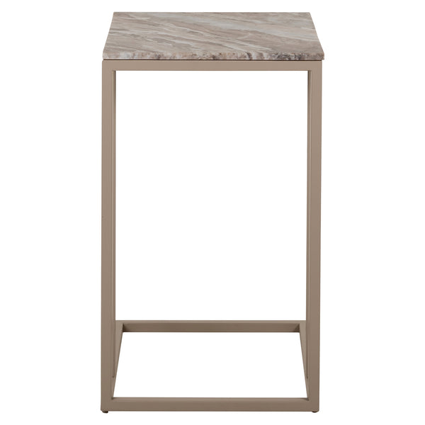Bijzettafel Fairfax beige ijzer, vooraanzicht op witte achtergrond