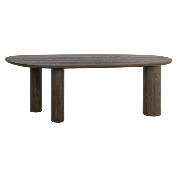 Eettafel Ellington bruin mdf, vooraanzicht op witte achtergrond