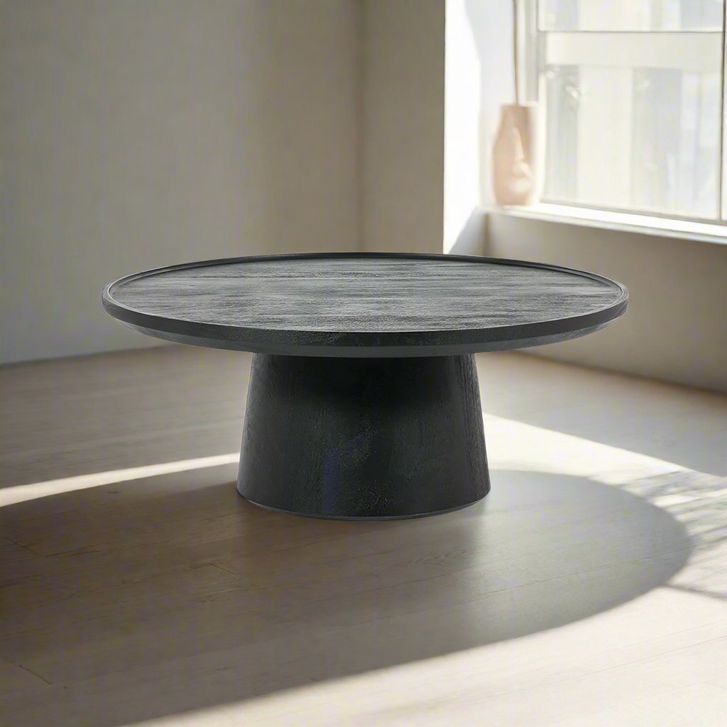 Salontafel Ron | Zwart Mangohout | Rond