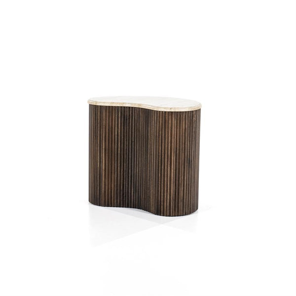 Bijzettafel Mari | Bruin Travertin