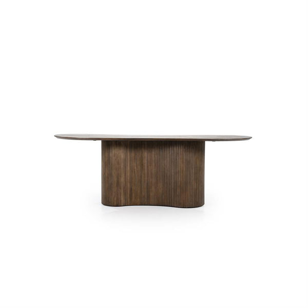 Eettafel Jordy | Bruin Mangohout | Organische Vorm | Magazijn leegverkoop