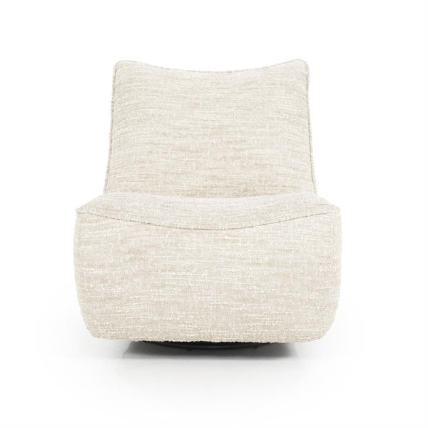 Fauteuil Loys beige stof, vooraanzicht op witte achtergrond