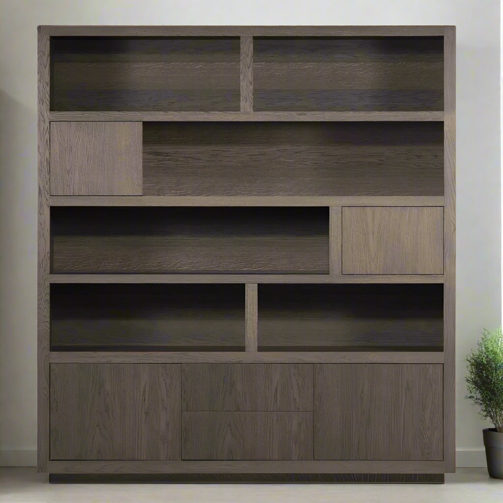 Kast Helsinki | Bruin Eikenhout | 6 Vakken | Breed