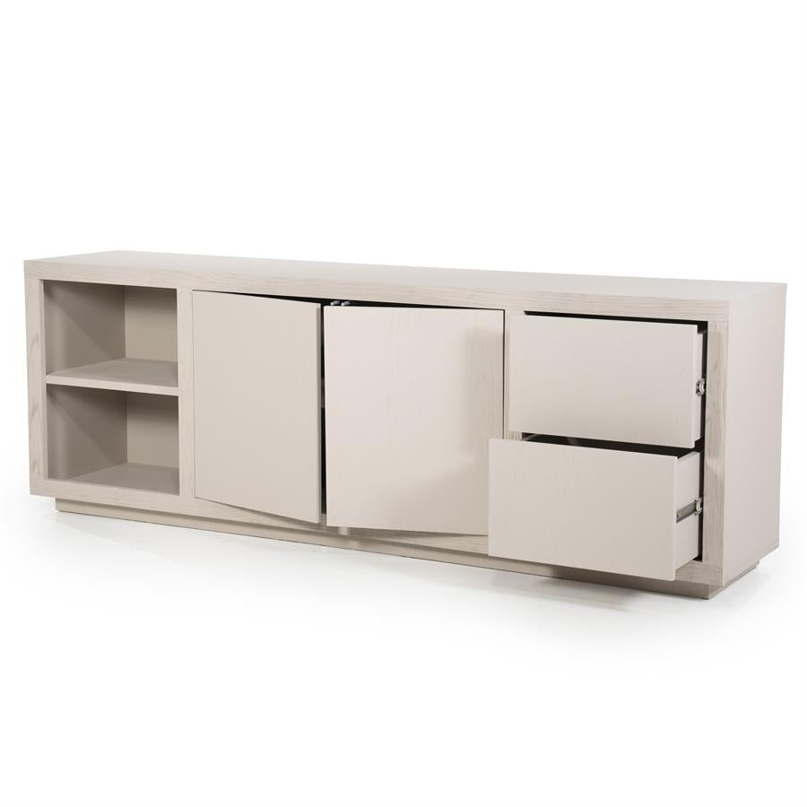 Dressoir Helsinki taupe eikenhout, detail van de functie