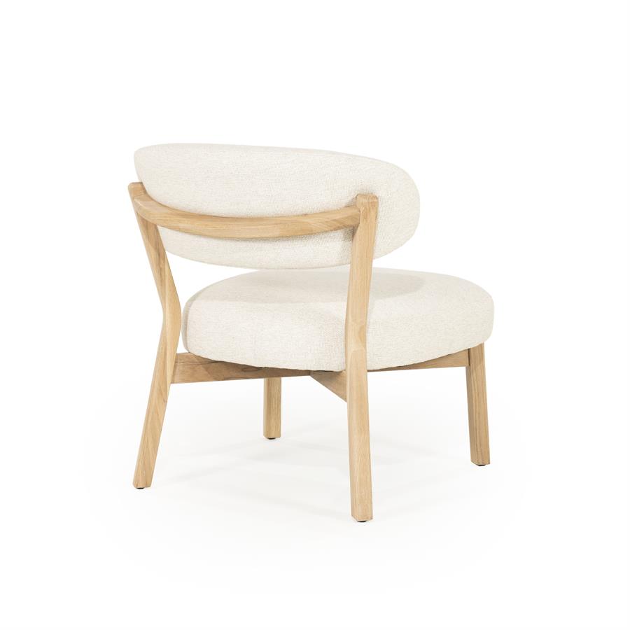 Fauteuil Mikky | Taupe Stof | Naturel Eikenhout